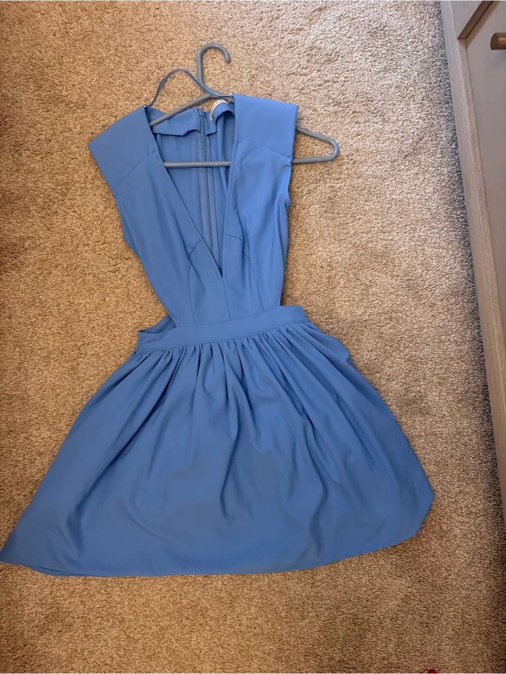 Mustard Seed Periwinkle Deep V Mini Dress